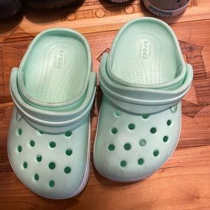 Mint green crocs toddler size